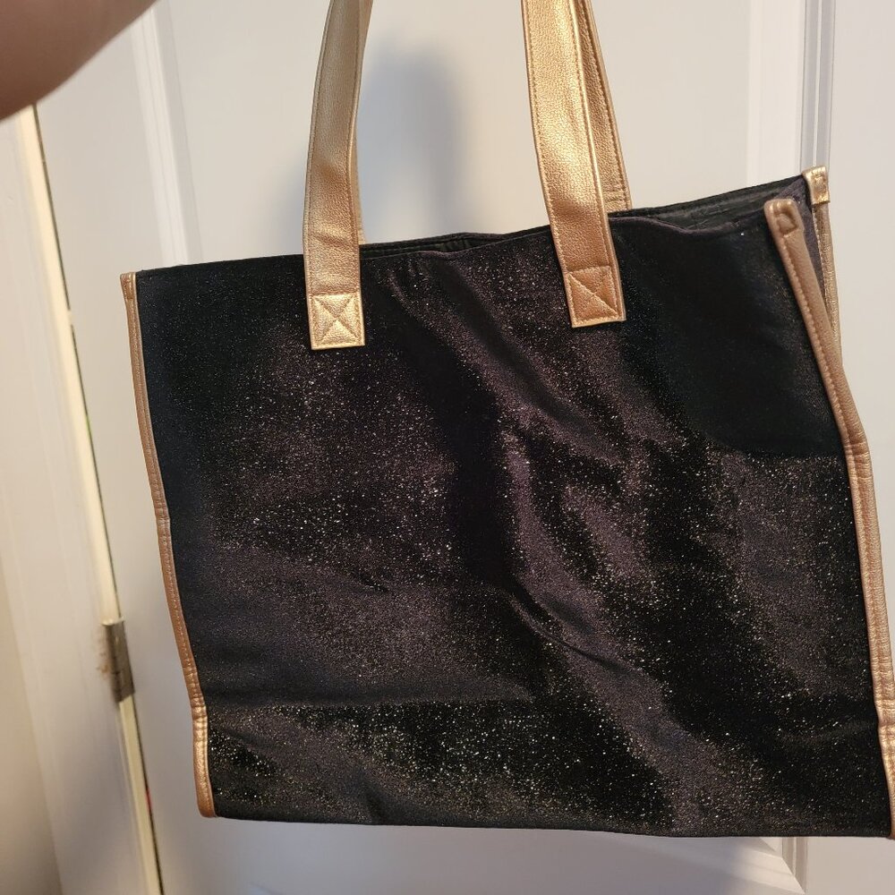 NWOT Jimmy Choo Parfums Black & Metallic Gold Shimmery Tote Bag - Picture 11 of 15